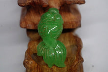 Load image into Gallery viewer, 10% OFF- Certified Natural Jadeite Emerald A*Jade HandCarved Gold Fish Pendant XB-281