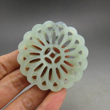 Load image into Gallery viewer, 10% OFF- Certified Natural Jadeite Emerald A*Jade HandCarved Hongshan Culture flower Pendant A108