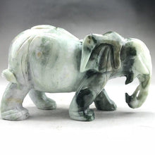Load image into Gallery viewer, 5.78in L, 1.85 lbs-Chinese Genuine Natural Color Jade HandCarved Elephant Statue