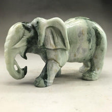 Load image into Gallery viewer, 5.78in L, 1.85 lbs-Chinese Genuine Natural Color Jade HandCarved Elephant Statue