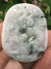 Load image into Gallery viewer, 10% OFF- Certified Natural Jadeite Emerald A*Jade HandCarved Dragon Pendant 龙0186