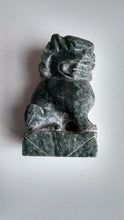 Load image into Gallery viewer, 3.62in/91.94mm H- Chinese Vintage Genuine Natural Green Jade HandCarved Lion Statue