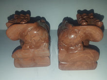 Load image into Gallery viewer, 2 pcs Chinese Vintage Genuine Natural Red Jade HandCarved  A Pair of Jade Lion-Dragon Statues