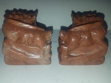 Load image into Gallery viewer, 2 pcs Chinese Vintage Genuine Natural Red Jade HandCarved  A Pair of Jade Lion-Dragon Statues