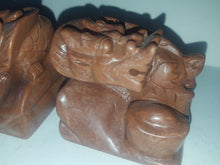 Load image into Gallery viewer, 2 pcs Chinese Vintage Genuine Natural Red Jade HandCarved  A Pair of Jade Lion-Dragon Statues