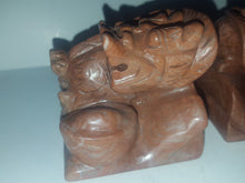 Load image into Gallery viewer, 2 pcs Chinese Vintage Genuine Natural Red Jade HandCarved  A Pair of Jade Lion-Dragon Statues