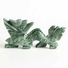 Load image into Gallery viewer, Chinese Genuine Natural Green Dushan Jade HandCarved Dragon Statue MF104