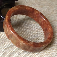 Load image into Gallery viewer, 10% OFF- 56/57/58mm Certified Natural Yellow Red Jadeite Emerald A*Jade HandCarved Bangle B123