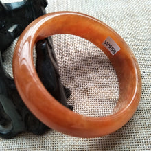 Load image into Gallery viewer, 10% OFF- 55/56/57mm Certified Natural Yellow Red Jadeite Emerald A*Jade HandCarved Bangle W559