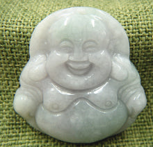 Load image into Gallery viewer, 10% OFF- Certified Natural Lavender Jadeite Emerald A*Jade HandCarved Happy Buddha God Pendant 2456