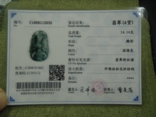 Load image into Gallery viewer, 10% OFF- Certified Natural Oily Green Jadeite Emerald A*Jade HandCarved Rabbit Pendant 2635