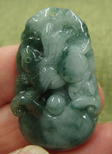 Load image into Gallery viewer, 10% OFF- Certified Natural Oily Green Jadeite Emerald A*Jade HandCarved Rabbit Pendant 2635