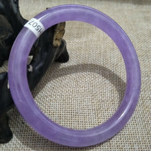 Load image into Gallery viewer, 10% OFF- 58/59/60mm Certified Natural Lavender Jadeite Emerald A*Jade HandCarved Bangle H507