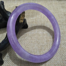 Load image into Gallery viewer, 10% OFF- 58/59/60mm Certified Natural Lavender Jadeite Emerald A*Jade HandCarved Bangle H507