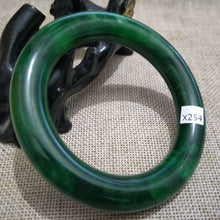 Load image into Gallery viewer, 10% OFF- 56/57/58mm Certified Natural Green Jadeite Emerald A*Jade HandCarved Bangle X254