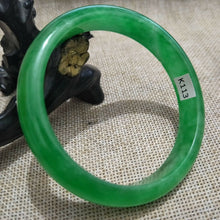 Load image into Gallery viewer, 10% OFF- 57/58/59mm Certified Natural Green Jadeite Emerald A*Jade HandCarved Bangle K113