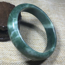 Load image into Gallery viewer, 10% OFF- 58/59/60mm Certified Natural Oily Green Jadeite Emerald A*Jade HandCarved Bangle A151