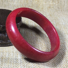 Load image into Gallery viewer, 10% OFF- 57/58/59mm Certified Natural Red Jadeite Emerald A*Jade HandCarved Bangle L101