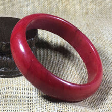 Load image into Gallery viewer, 10% OFF- 57/58/59mm Certified Natural Red Jadeite Emerald A*Jade HandCarved Bangle L101