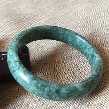 Load image into Gallery viewer, 10% OFF- 55/56/57mm Certified Natural Oily Green Jadeite Emerald A*Jade HandCarved Bangle A480