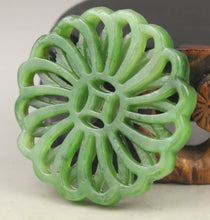 Load image into Gallery viewer, 10% OFF- Certified Natural Jadeite Emerald A*Jade HandCarved Hongshan Culture flower Pendant NO.G304