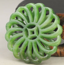 Load image into Gallery viewer, 10% OFF- Certified Natural Jadeite Emerald A*Jade HandCarved Hongshan Culture flower Pendant NO.G304