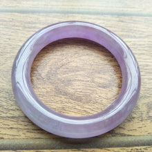 Load image into Gallery viewer, 10% OFF- 57/58/59mm Certified Natural Lavender Jadeite Emerald A*Jade HandCarved Bangle A502