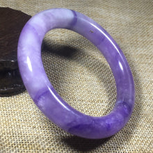 Load image into Gallery viewer, 10% OFF- 57/58/59mm Certified Natural Lavender Jadeite Emerald A*Jade HandCarved Bangle A131
