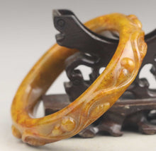 Load image into Gallery viewer, 10% OFF- 63/64/65mm Certified Natural Yellow Red Jadeite Emerald A*Jade Intaglio HandCarved Bangle A1940