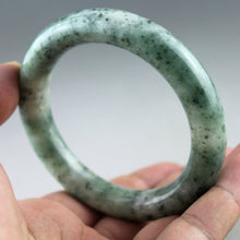 Load image into Gallery viewer, 10% OFF- 59/60/61mm Certified Natural Oily Green Jadeite Emerald A*Jade HandCarved Bangle 1096