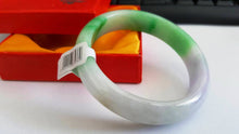 Load image into Gallery viewer, 10% OFF- 56/57/58mm Certified Natural 3 Color Jadeite Emerald A*Jade HandCarved Bangle A181