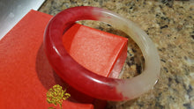 Load image into Gallery viewer, 10% OFF- 58/59/60mm Certified Natural Red Xiu Emerald A*Jade HandCarved Bangle U137