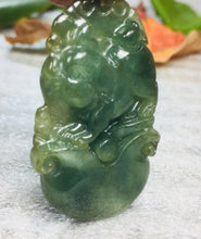 Load image into Gallery viewer, 10% OFF- Certified Natural Oily Green Jadeite Emerald A*Jade HandCarved Pig Ruyi Pendant 0310