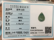 Load image into Gallery viewer, 10% OFF- Certified Natural Oily Green Jadeite Emerald A*Jade HandCarved Water Drop Pendant 2494