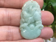 Load image into Gallery viewer, 10% OFF- Certified Natural Oily Green Jadeite Emerald A*Jade HandCarved Rabbit Pendant 2096