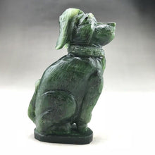 Load image into Gallery viewer, 4.74in H-Chinese Genuine Natural Green Jasper Jade HandCarved Dog Statue