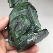 Load image into Gallery viewer, 4.74in H-Chinese Genuine Natural Green Jasper Jade HandCarved Dog Statue