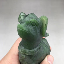Load image into Gallery viewer, 5.11in H-Chinese Genuine Natural Green Jasper Jade HandCarved Dog Statue