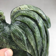 Load image into Gallery viewer, 6.30in H, 2.45 lbs-Chinese Genuine Natural Green Jasper Jade HandCarved Rooster Statue