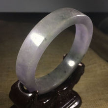 Load image into Gallery viewer, 10% OFF- 57/58/59mm Certified Natural Lavender Jadeite Emerald A*Jade HandCarved Bangle C043/A97