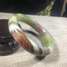 Load image into Gallery viewer, 10% OFF- 56/57/58mm Certified Natural Color Jadeite Emerald A*Jade HandCarved Bangle A202