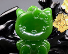 Load image into Gallery viewer, 10% OFF- Certified Natural Jadeite Emerald A*Jade HandCarved Kitten Pendant