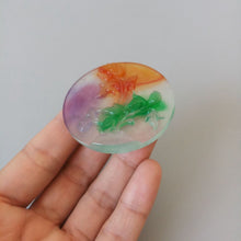 Load image into Gallery viewer, 10% OFF- Certified Natural 3 Color Icy Jadeite Emerald A*Jade HandCarved Flower Pendant A1940
