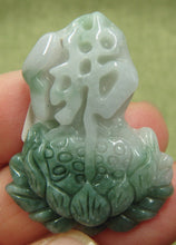 Load image into Gallery viewer, 10% OFF- Certified Natural Oily Jadeite Emerald A*Jade HandCarved Fo 佛 Lotus Pendant 8241