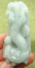 Load image into Gallery viewer, 10% OFF- Certified Natural Icy Jadeite Emerald A*Jade HandCarved Dragon Ruyi Coin Pendant 7138