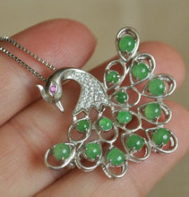 Load image into Gallery viewer, 10% OFF- Certified Natural Jadeite Emerald A*Jade HandCarved Pendant~ 925 Silver Brooch (double use)