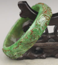 Load image into Gallery viewer, 10% OFF- 60/61/62 mm Certified Natural Green Jadeite Emerald A*Jade HandCarved Bangle A1940