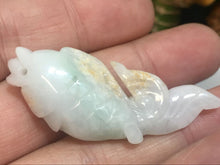 Load image into Gallery viewer, 10% OFF- Certified Natural Jadeite Emerald A*Jade HandCarved Gold Fish Pendant X2137