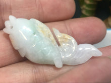 Load image into Gallery viewer, 10% OFF- Certified Natural Jadeite Emerald A*Jade HandCarved Gold Fish Pendant X2137