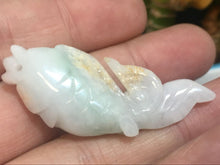 Load image into Gallery viewer, 10% OFF- Certified Natural Jadeite Emerald A*Jade HandCarved Gold Fish Pendant X2137